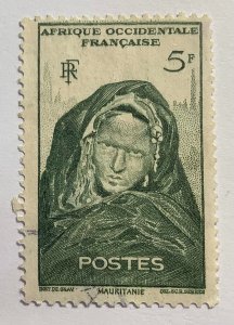 French West Africa 1947 Scott 49 used - 5 fr, Mauritanian Woman of Tin Deila