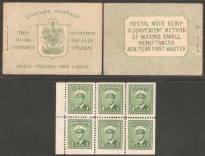 CANADA Sc# 249b MNH FVF Booklet Pane King George VI KGVI