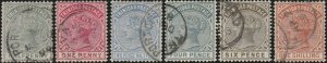 Trinidad,  #68-73 Used  From 1883-84