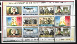 VANUATU SG553a 1990 GENERAL CHARLES DE GAULLE  MNH