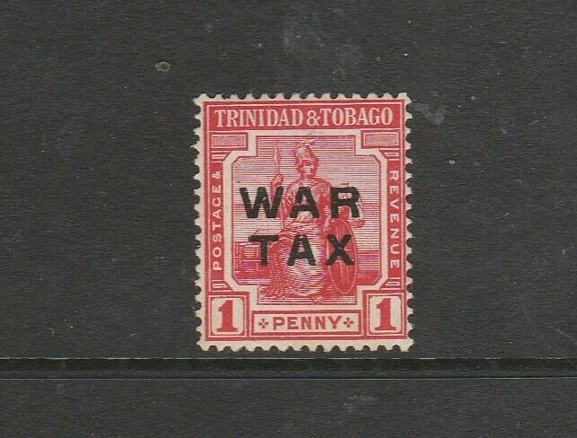 Trinidad & Tobago 1917 WAR TAX, 1d Type 23 SG 184 MM, see notes