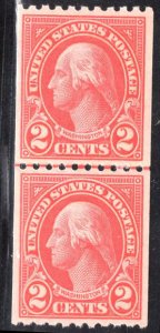 US STAMPS #606 LINE  PAIR MINT OG NH LOT #21119