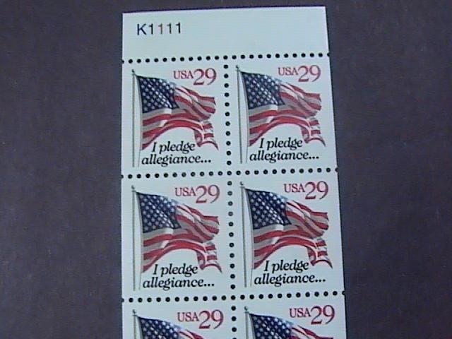 U.S.# 2594a-MNH-BOOKLET PANE 10-(P#K1111)-AMERICAN FLAG/ PLEDGE ALLEGIANCE-1993
