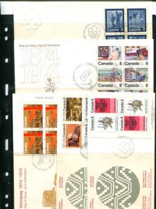 Canada 5 First Day covers from 1974 PBs unaddressed  - Lakeshore Philatelics