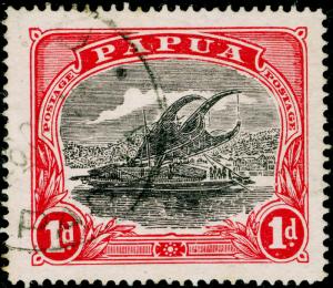AUSTRALIA - Papua SG94, 1d black & carmine-red, FINE USED, CDS. PERF 14