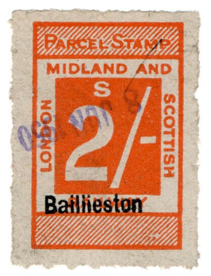 (I.B) London Midland & Scottish Railway : Parcel 2/- (Baillieston)