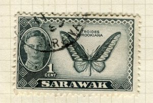 SARAWAK; 1950 early GVI pictorial issue fine used 1c. value