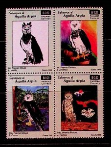 PANAMA Sc 867 NH BLOCK OF 4 OF 1998 - BIRDS - HARPY EAGLE