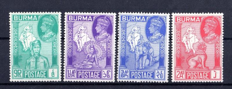 Burma KGVI 1946 Victory Set SG64/67 MNH X7120