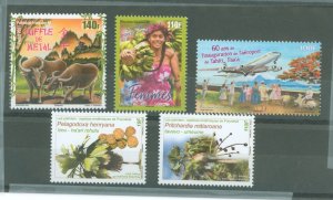 French Polynesia #1261-1265  Single (Complete Set) (Cat)