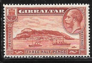 Gibraltar 97: 1.5p George V, single, MH, F-VF