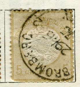 GERMANY; 1872 early classic Shield type used 5g. value fair Postmark