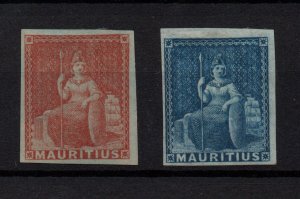 Mauritius 1849-58 SC7-8 mint Heavily Hinged WS36519