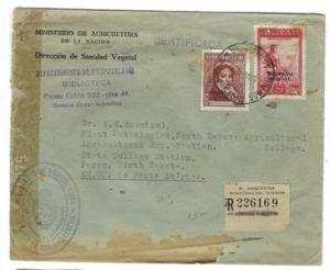 1944 Argentina To USA Official Registed Cover -From Agriculture Ministry -(SS86)