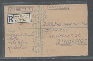 MALAYA KELANTAN  (P2508B) 1948  BMA PERIOD KGVI 1C,2C, 15CX2  COVER FROM KOTA BH