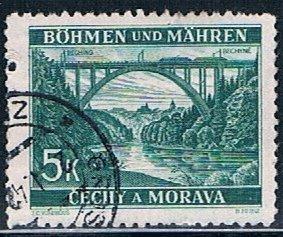 Czechoslovakia Bohemia and Moravia 44, 5k Lainsitz Bridge...