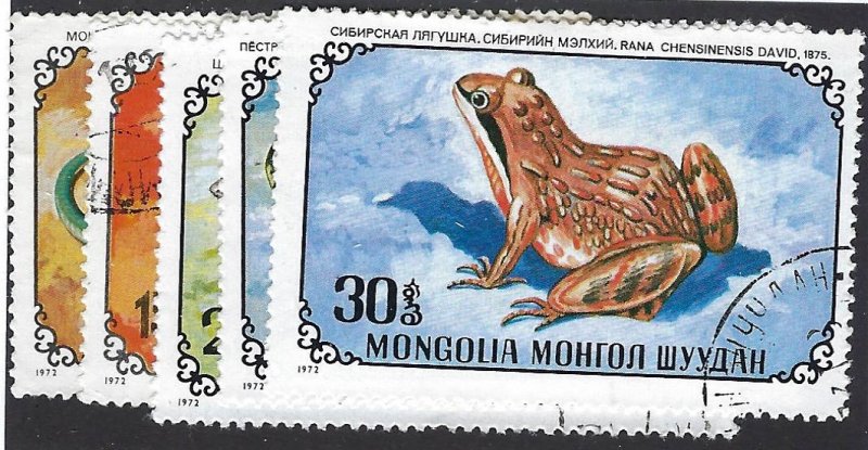 Mongolia 676-80 used, BIN $1.00