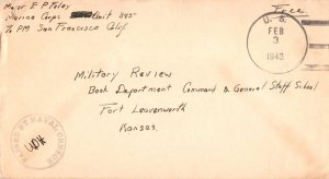 United States Marine Corps Soldier's Free Mail 1943 U.S. Navy, USMC Unit 345 ...