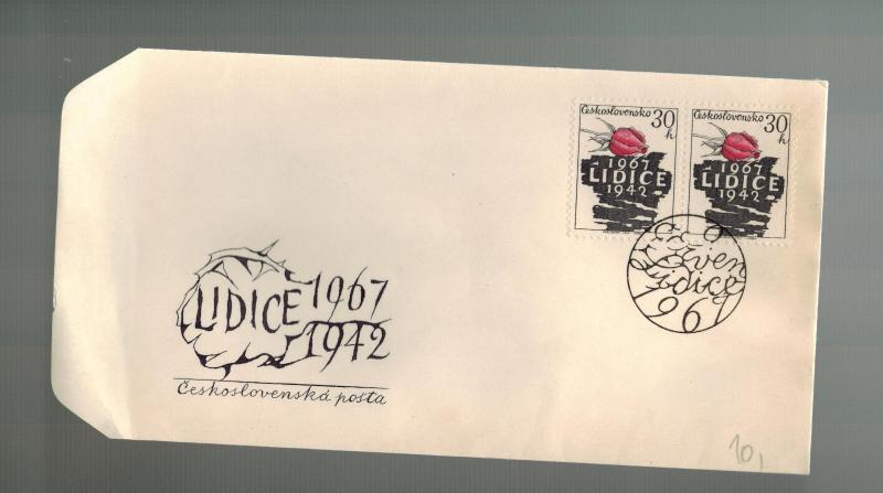 1967 Lidice Czechoslovakia 25th Anniversary Memorial cover Victims Massacre