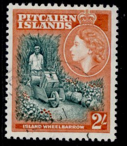 PITCAIRN ISLANDS QEII SG27, 2s green & red-orange, FINE USED. Cat £10.