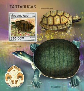 MOZAMBIQUE - 2022 - Turtles/Tortoises - Perf Souv Sheet - Mint Never Hinged