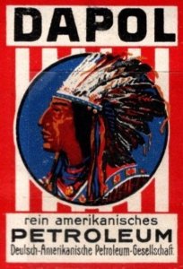 Vintage Germany Poster Stamp DAPOL Purely American Petroleum German-American