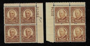 684-685 Mint,OG,HR... Plate Blocks of 4... SCV $17.25