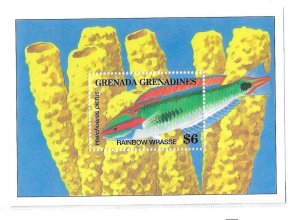 Grenada Grenadines MNH S/S 1692 Rainbow Wrasse Fish 1994