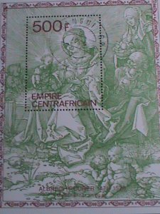 ​Central Africa Stamp-1979-SC#390- Virgin & Child by  Painter Durer  CTO-