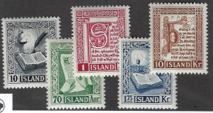 Iceland  SC#278-282 Mint F-VF SCV$39.25...Very Nice!