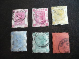 Stamps - Hong Kong (Shanghai)- Scott#36b,39-41,43,44 - Used Part Set of 6 Stamps