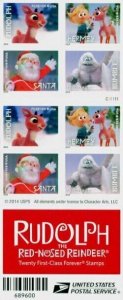 2014 49c Rudolph the Red-Nosed Reindeer Booklet of 20 Scott 4946-4949 Mint VF NH