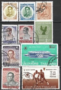 COLLECTION LOT 20873 THAILAND 10 STAMPS 1963+ CV+$17