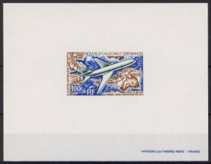 [Hip2544] New Caledonia 1973 : Plane Good deluxe proof sheet very fine MNH