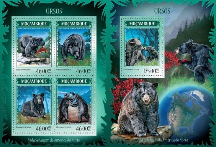 Z08 MOZ14202ab Mozambique 2014 Bears SET Postfrisch ** MNH