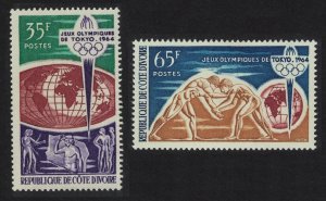 Ivory Coast Olympic Games Tokyo 2v 1964 Mixed SG#244-245