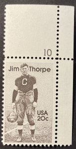 US #2089 MNH F/VF 20c Jim Thorpe - Athlete 1984 - w/Plate #  [US.B1]