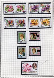 BRITISH COMMONWEALTH NIUE 1981 QUEEN ELIZABETH FLOWER GOLDEN SHOWER S. # 317-334