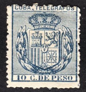Cuba Telegrafos Revenue 10c blue F+ mint OG H.  FREE...