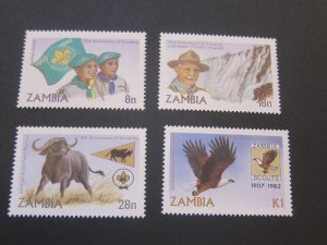 Zambia 1982 Sc 268-71 scout set MNH