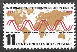 1274 11 cents Telecommunication Union (1965) Stamp Mint OG NH EGRADED VF-XF 85