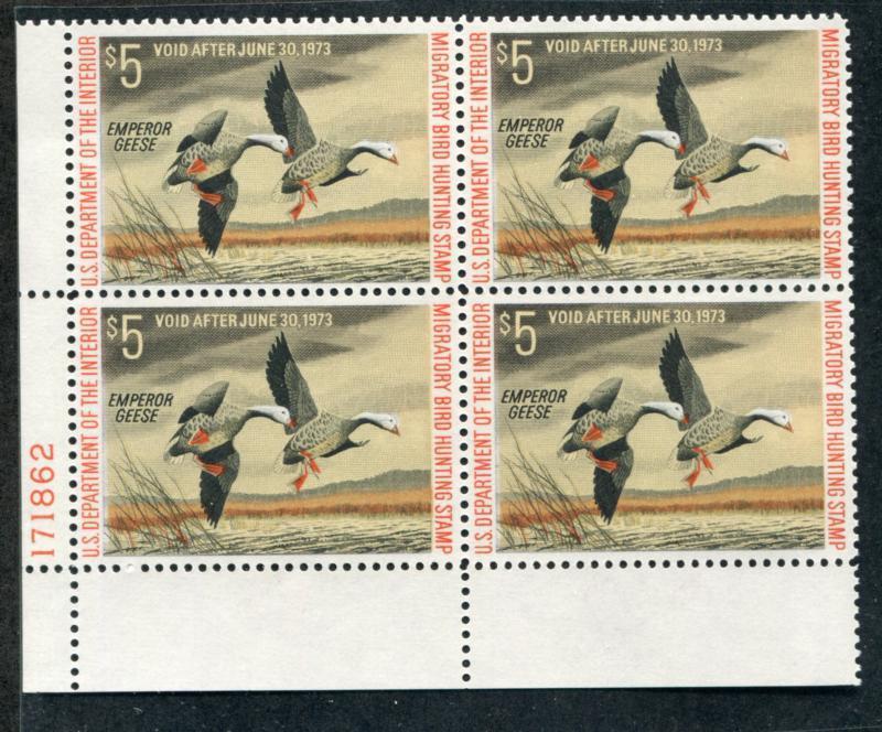 UNITED STATES RW39 MINT NH VF, PLATE BLOCK OF 4