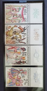 Folk customs w tabs, set of 4.  mnh