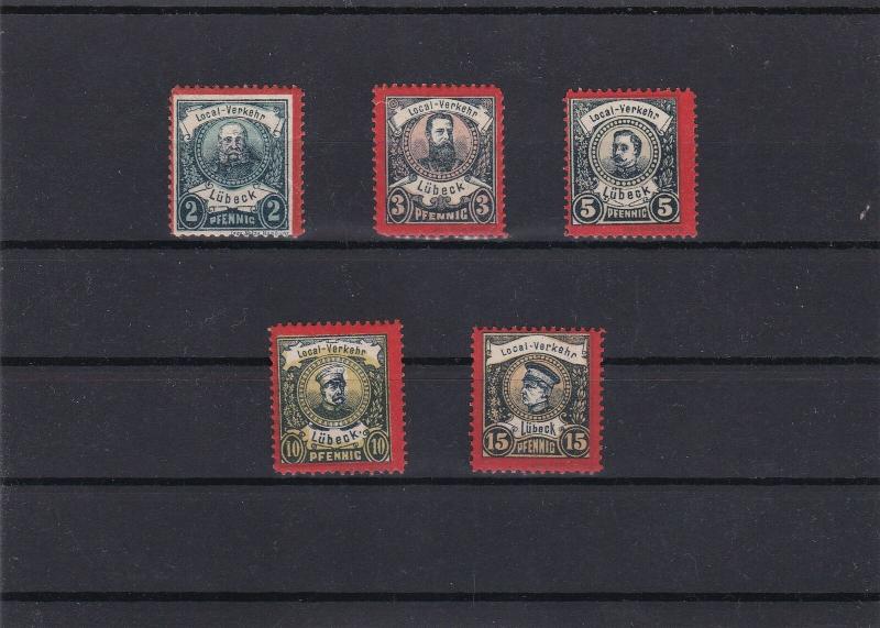 Germany Lubeck Private Post 1888 Mint Never Hinged Stamps Set Ref 33350