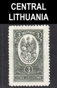 Central Lithuania Scott 37 UNLISTED PERF 11 3/4 F to VF mint OG HH.