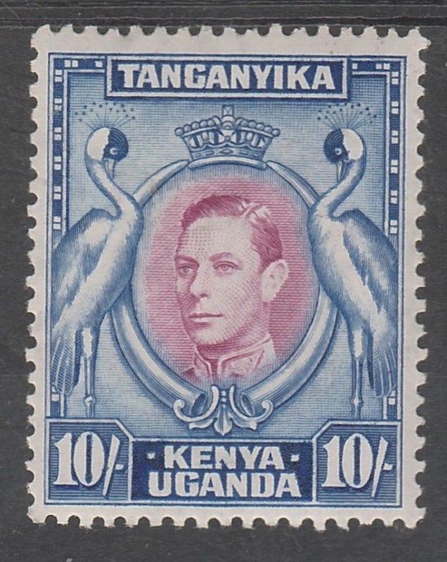 KENYA UGANDA & TANGANYIKA 1938 KGVI CRANE BIRDS  10/- PERF 13.25 