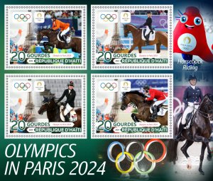Olympic Games in Paris 2024 Horses 2024 year,1+1 sheets  perforated NEW MNH**