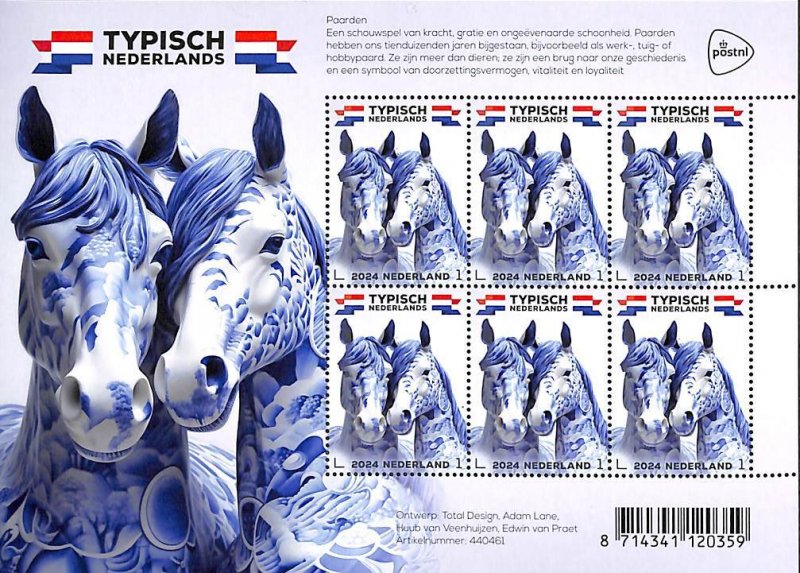 Netherlands 2024, Typical Dutch, horses m/s, MNH