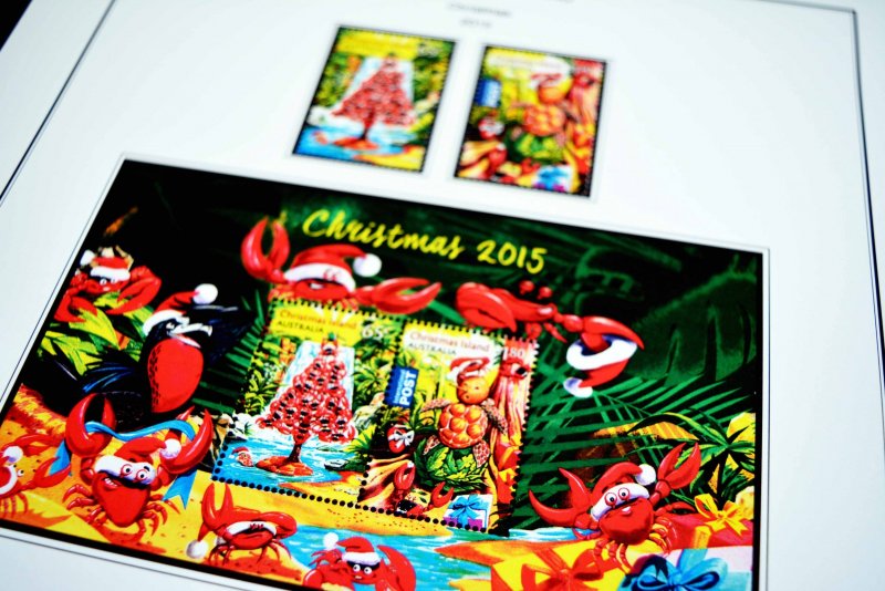 COLOR PRINTED CHRISTMAS ISLAND 2011-2020 STAMP ALBUM PAGES (55 illustr. pages)