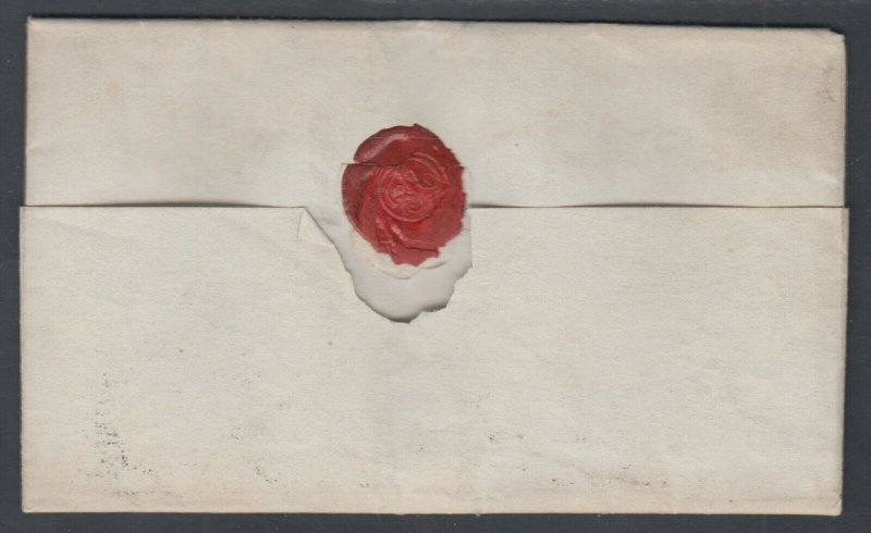 New Brunswick, 1842 Stampless SFL, Miramichi to Liverpool, Great Britain